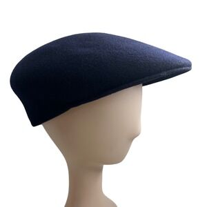 Brooks Stetson Newsboy Cap Men's 7.5 Blue‎ 100% Wool Made in England Pre-Owned